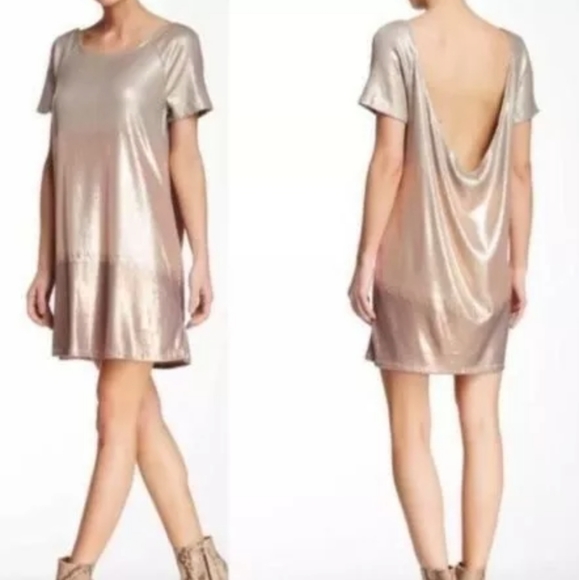 Free People Dresses & Skirts - Free People Oversized Sequin Ombre Dress Metalic Beige/Rose Gold/Lt.Bronzey Tan